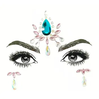 

Rhinestones Gems Temporary Tattoo Sticker Compact and Portable Carry Convenient Face Body Art Decal for Festival Party