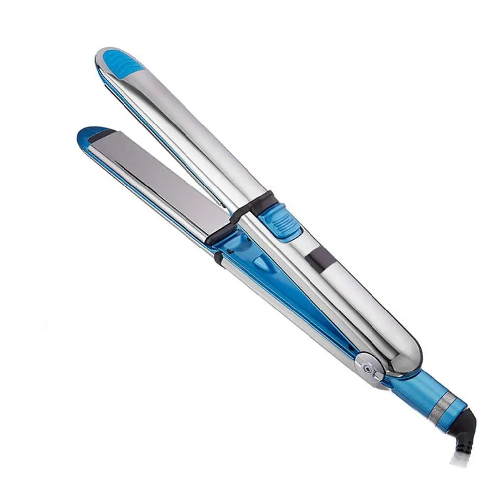 

Max 750°F LCD Digital Display Adjustable Temperature 2 in 1 Hair Straightener&Hair Curler Blue Hair Flat Iron Hair Curling Iron
