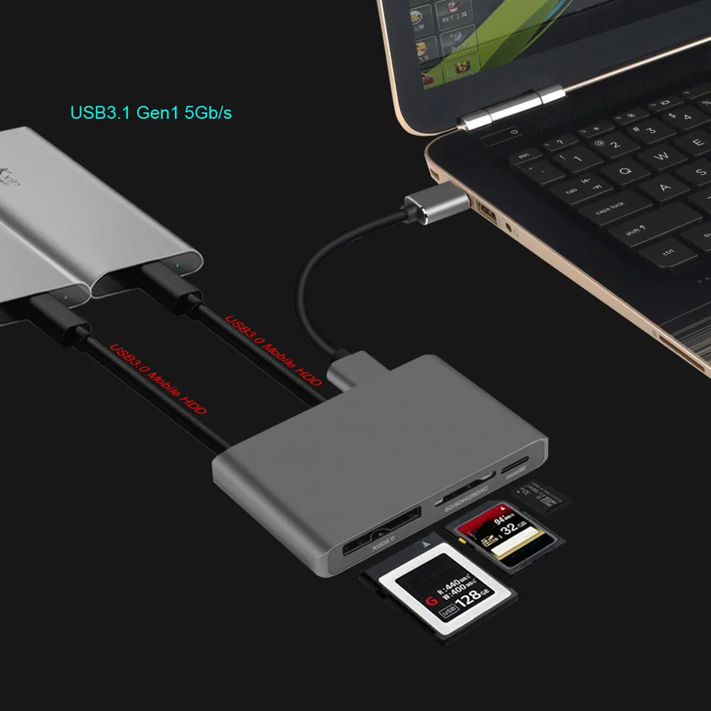 USB 3,0 концентратор type-C до 4K X 2K HDMI зарядное устройство для чтения карт памяти адаптер USB-C Micro usb зарядка для Pro для Windows XP ForMACOS