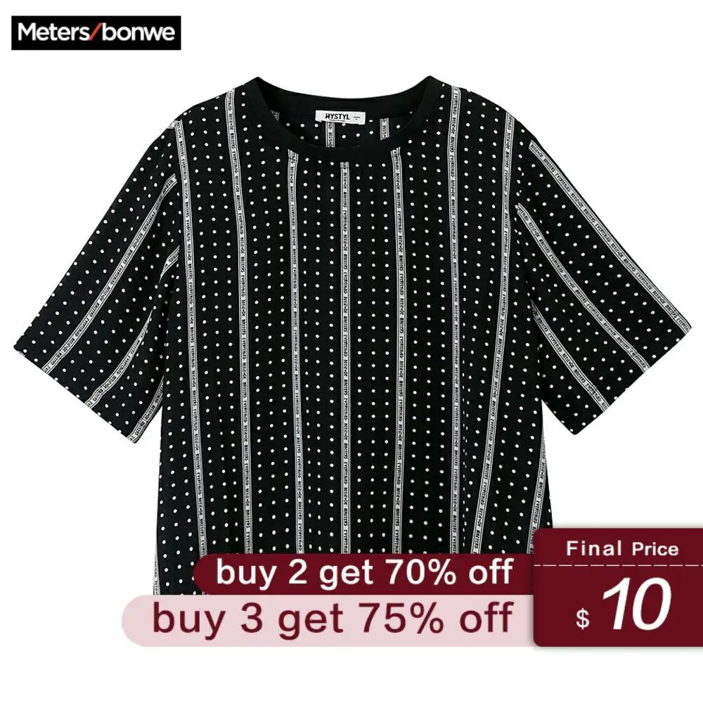 

Metersbonwe Female Short-sleeved Shirt Blouse 2019 New Summer Loose Sweet Wave Point Chiffon Shirt Bottoming Shirt Fairy