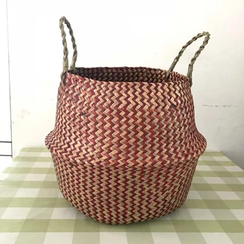 

Garden Basket Decoration Ornament Wicker Props Natural Seagrass Storage
