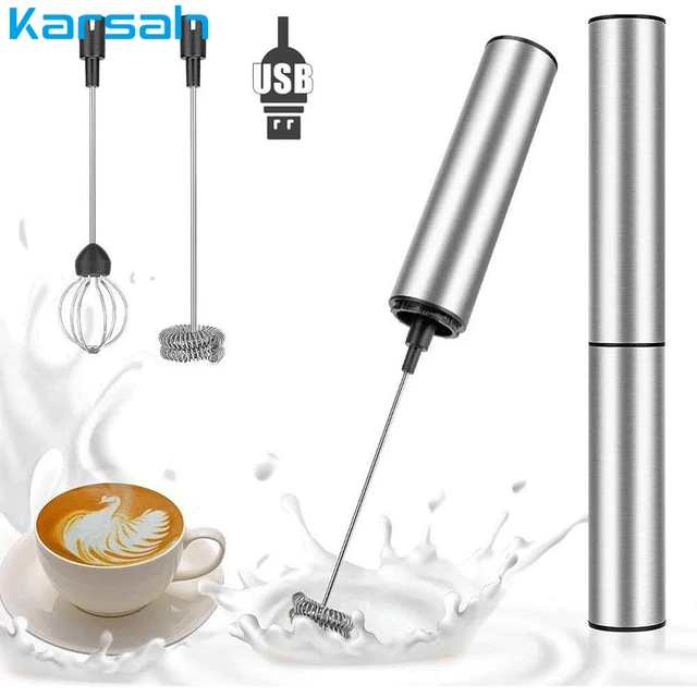 Portable Electric Milk Frother Foam Maker Handheld Foamer High Speeds Drink  Mixer Frothing Wand For Coffee Usb Rechargeable - Milk Frothers - AliExpress