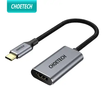 CHOETECH USB C to Digital AV Adapter USB Type C to HDMI HUB 4K@60Hz Braided Cable Thunderbolt 3 Compatible with iPad MacBook Pro