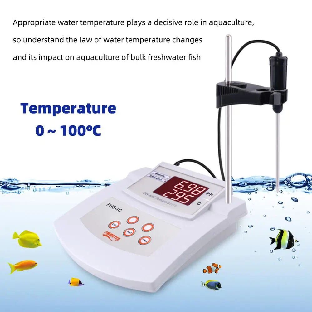 PHS-3C Desktop Automatic Calibration Acidity Meter PH/Thermometer 2In1Digital PH Tetester Laboratory Water Quality Analyzer 5