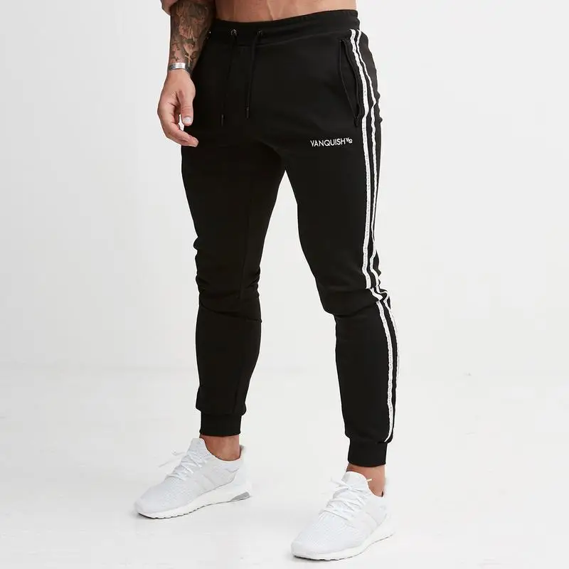 

2019 Men's Jogger Pants Cotton Male Bodybuilding Fitness Pants Casual Black Wine red Trousers Sweatpants For Man Fitne Engineers