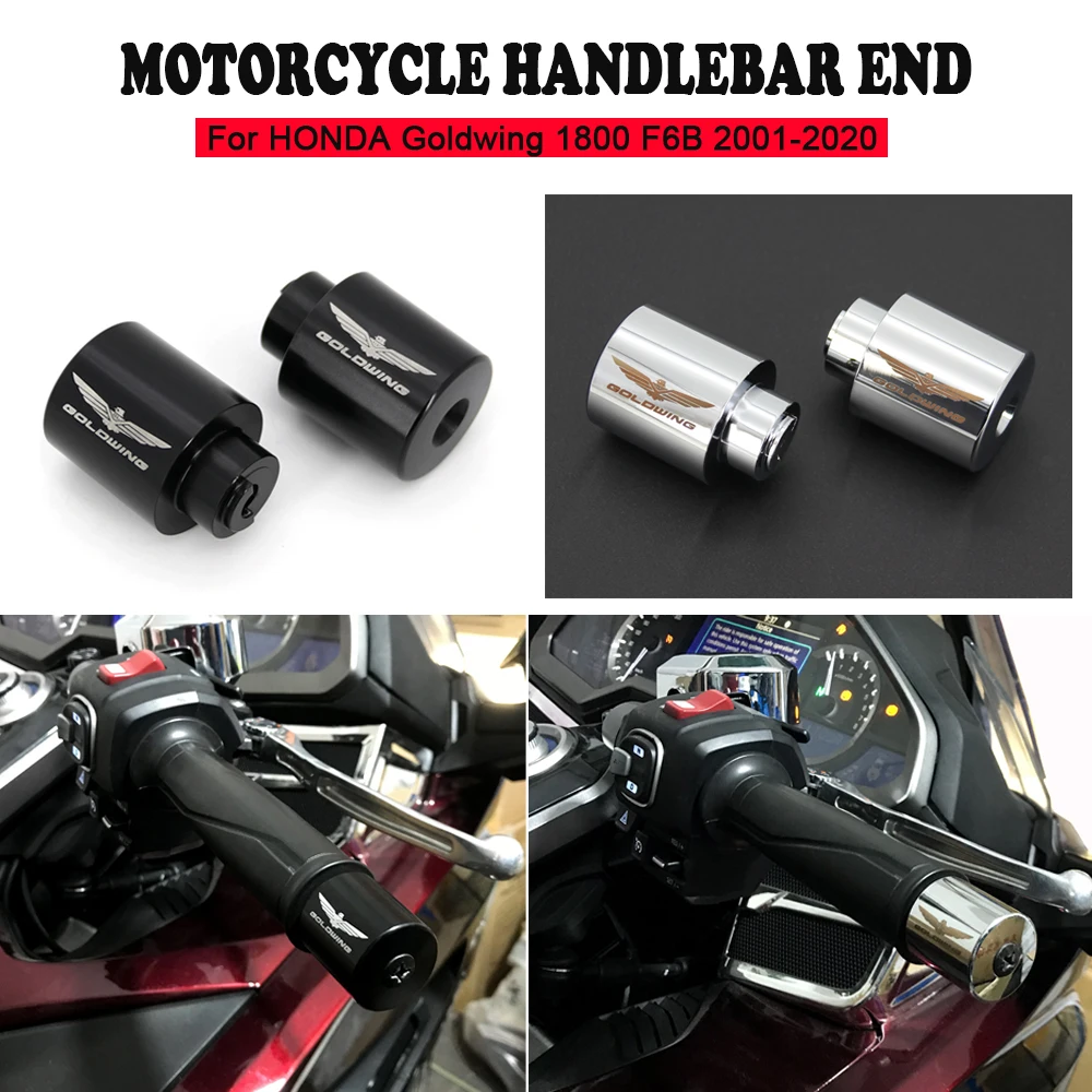Rod end counterweight For HONDA Gold Wing 1800 GL1800 GL 1800 2001-2020 chromium handle end handle bar chrome bar ends