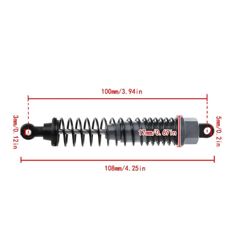 2PCS Aluminum Alloy 108004 Shock Absorber 08001 08058 08041 for HSP 1/10 RC Car 94111 94188 R7RB