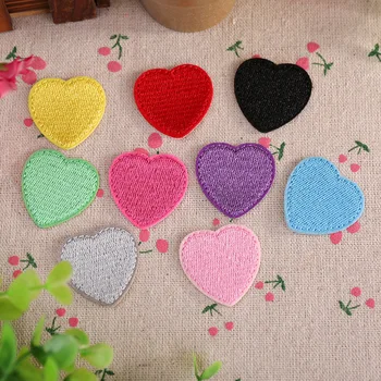 

Color love Heart Patches Stripe On Clothes Iron On Patches For Clothing Punk Style Stickers Diy Appliques Garment Accessories