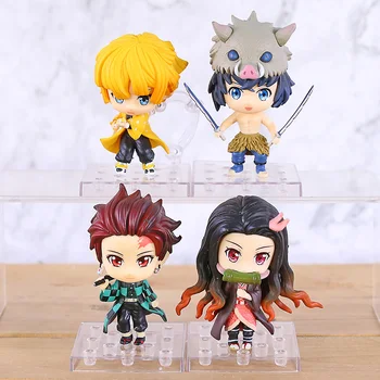 

Demon Slayer Kamado Tanjirou Nezuko Zenitsu Agatsuma Hashibira Inosuke PVC Figures Q Version Dolls Toys 4pcs/set