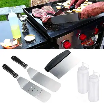 

Stainless Steel Barbecue Grill Spatula BBQ Shovel Sauce Bottle Dispenser Kitchen Cooking Tool BBQ Accessaries