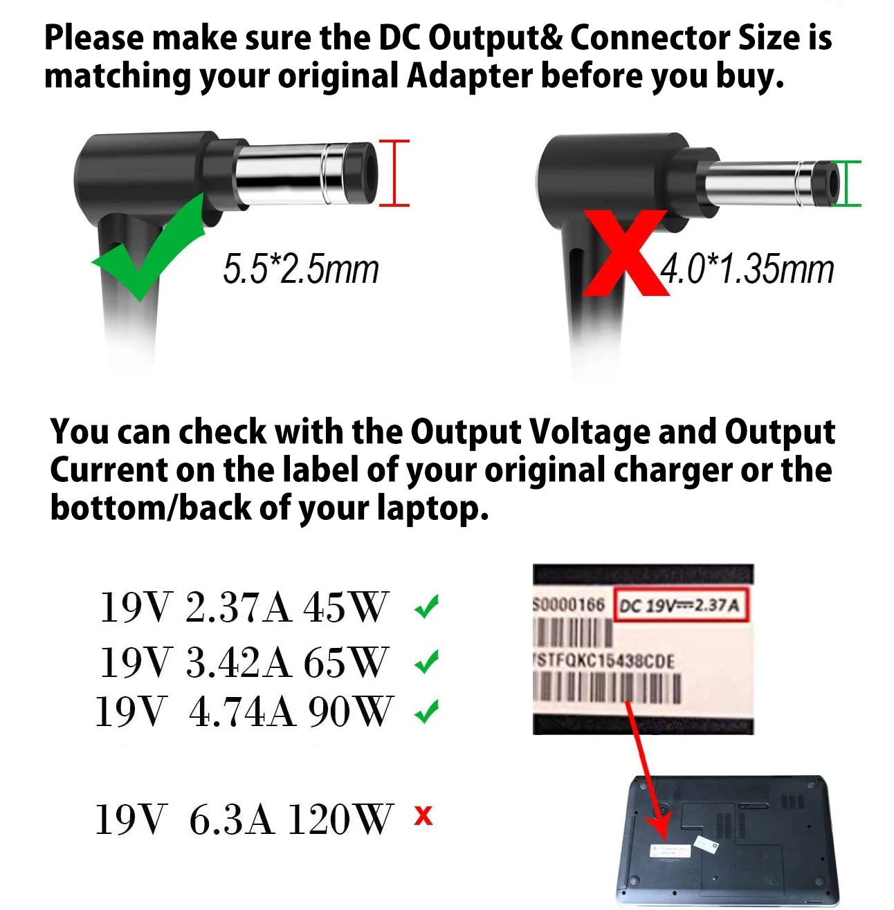 Adaptador de Carregador Carro para Toshiba Dynabook Satelite Equium Portege Tecra A300 A200 C850 C850d L850 L750 L650 L500 Fonte Alimentação - Imagem 2