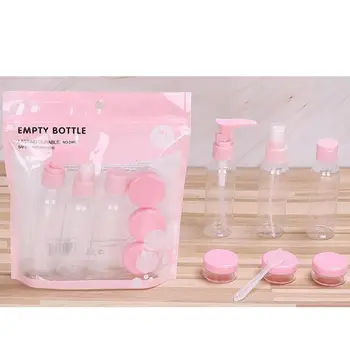 

7/8pcs/set Portable Travel Cosmetic Bottle Set Plastic Mini Transparent Spray Uniformity Travel Cosmetic Bottle Point Bottling