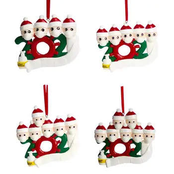 

2020 Quarantine Christmas Tree Decoration DIY Gift Santa Claus With Pen Personalized Xmass Tree Decor Ornament For Kids Gifts