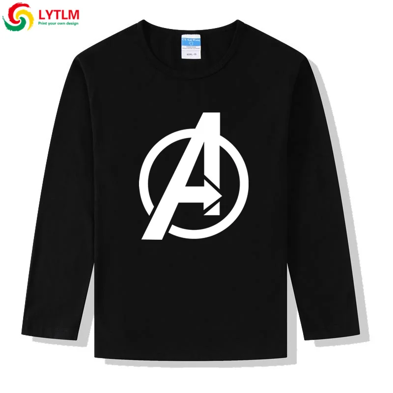 LYTLM Marvel/футболка для мальчиков, Мстители 4, детская одежда для девочек, 9 Camisetas, зимние топы с длинными рукавами для мальчиков, осень, Детская рубашка - Цвет: CX LYCRA Black
