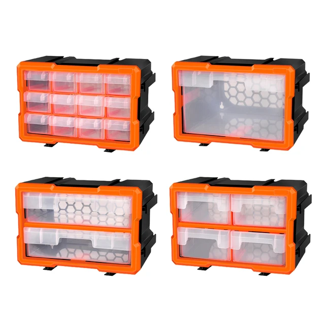 Plastic Tools Storage Box, Heavy-duty Screw Tool Case Electronic Tools  Holder Components Storage Box Small