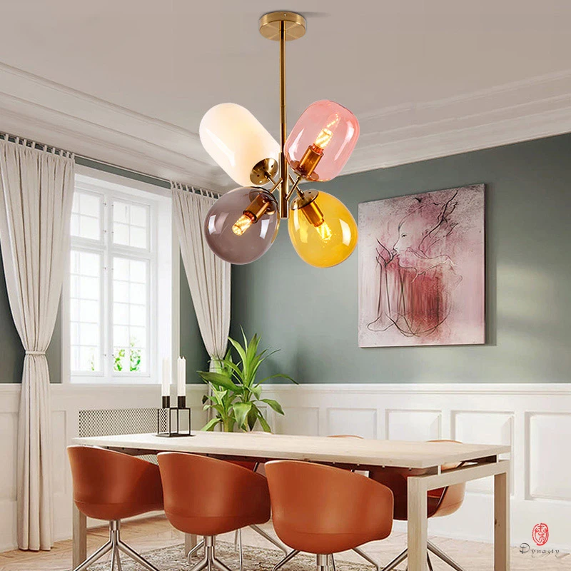 

Colorful Glass Hanging Lights Luxury Fashion Balloon Hanging Lamp Indoor Europe Style Bedroom Dinning Room LED Lighting Fixture