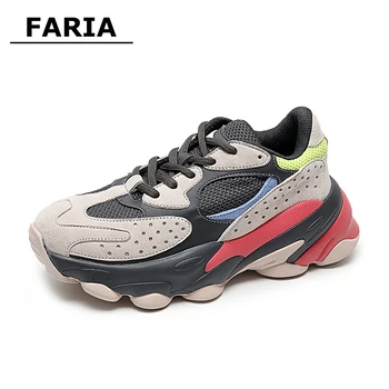 

2020spring new mixed colors off white flat platform sneakers Trainers women's chunky loafers Breathable Female Shoes herfst