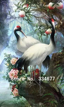 

Red-crowned Cranes Animal Embroidery Needlework Crafts14CT Counted Unprinted DIY Cross Stitch Kits Handmade Arts Wall Decor