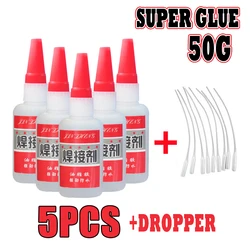 Super colle Flux huileux puissance adhésive chaussures métal bois céramique manuel bricolage colle à graisse 50ml adhésif acrylique avec arroseur 5 pièces 