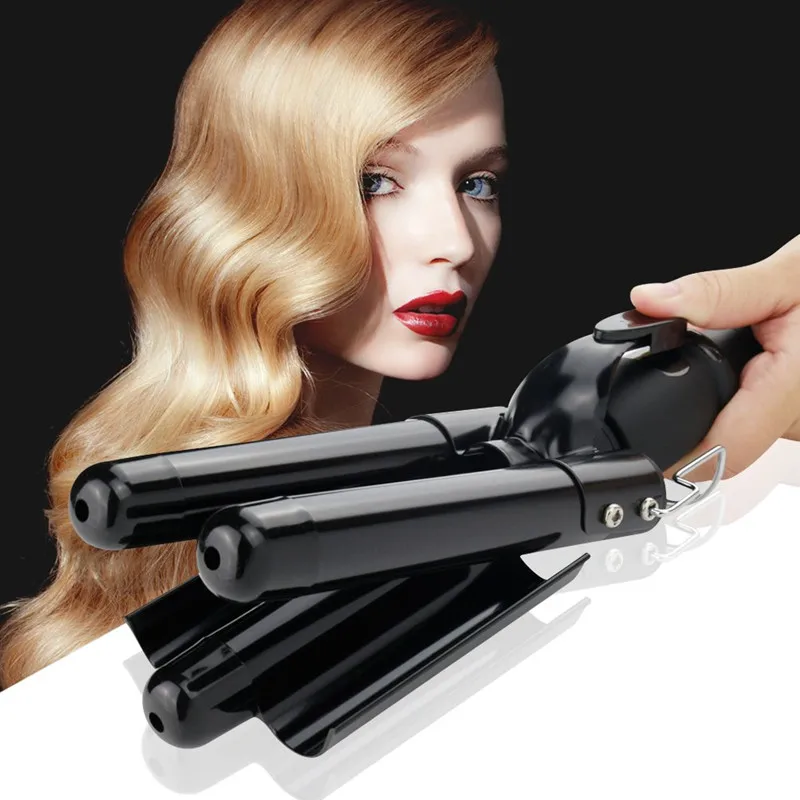

Hair Curling Iron 3 Barrel Hair Curler Waver with LCD Temp Display Fast Heating Triple Barrel Hair Curling Iron Tourmaline