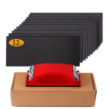 9Ñ…3.6 Inch Sandpaper Grit Assortment with Sanding Block Sander Wet Dry Abrasive Sanding Sheets for Car Wood Metal Polishing