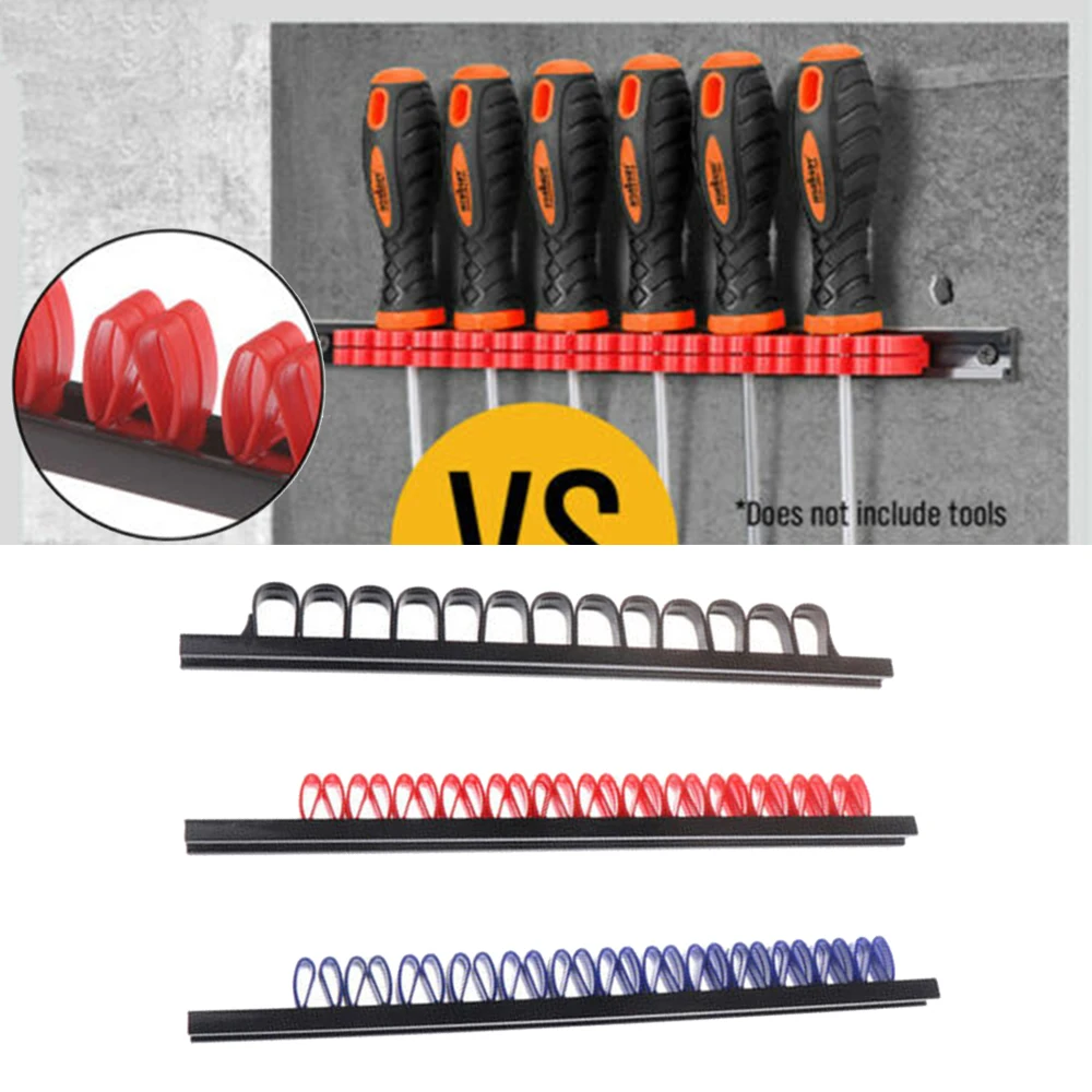 6-Piece Wall Mount Screwdriver Organizer,ABS Tool Rail Screwdriver Storage Rack