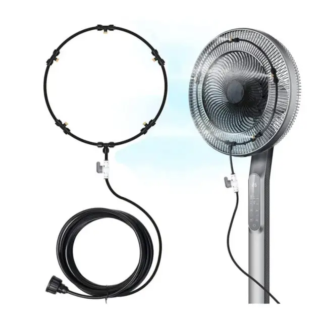 Fekete Kültéri Ködös Ventilátor Hűvösebb Vízhűtés Hordozható Terasz Mist Garden 8M Kit Vízhivarok Rajongói （Nem Tartalmaznak Ventilátorokat - Image 5
