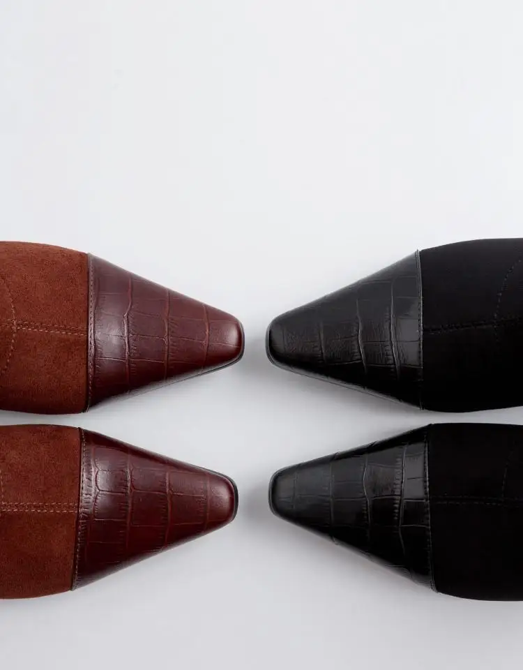 Buono Scarpe/ботильоны на металлическом каблуке; Лоскутные кожаные ботинки на молнии; Botas Fenimina; ботинки для выпускного; Цвет черный, коричневый; женские ботинки Zpatos Mujer