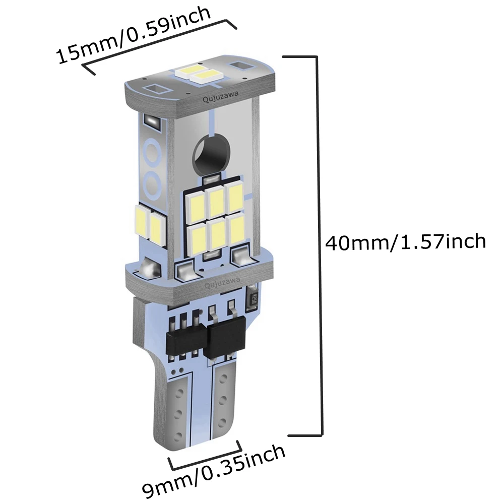 2 шт. Новинка T15 W16W 921 912 супер яркий 1500Lm светодиодный резервный фонарь для автомобиля, задний тормозной фонарь, Авто Клин, дневной ходовой светильник, белый