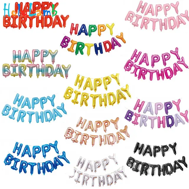 16-inch Happy Birthday Letter Balloon Children's Birthday Inflatable Children Birthday Party Decoration Kid's Party  Balloon 4