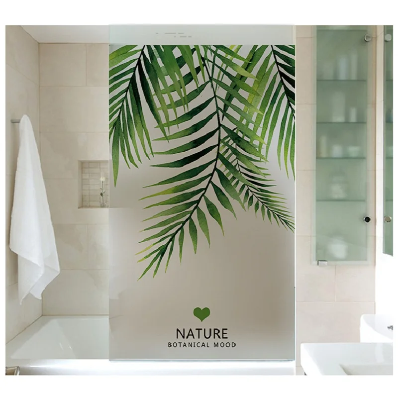 

Botanic Pattern Customized Size Glass Sticker Electrostatic Privacy Protection Tint-Film For Window Door Cabinet DIY 70cmx100cm
