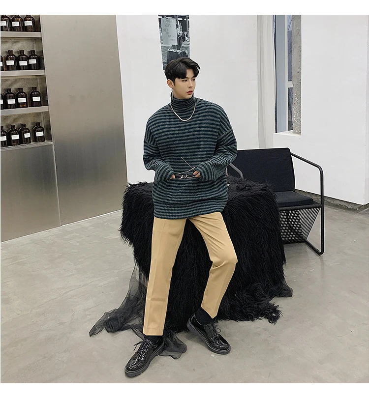 Winter Men's Oversize Coats In Warm Cashmere Pullover Casual Sweater Brand Long Sleeve Loose Knitting Woolen Sweaters M-2XL