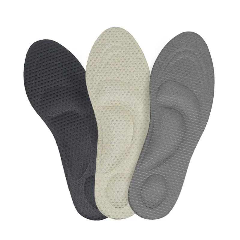 4D grid insole foot sweat absorption breathable deodorant high heels soft sole shock full cushion men sports run | Обувь