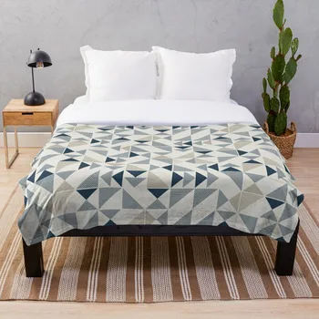 

Green Geometric Triangle Pattern Throw Blanket Soft Sherpa Blanket Bed Sheet Single Knee Blanket Office Nap Blanket