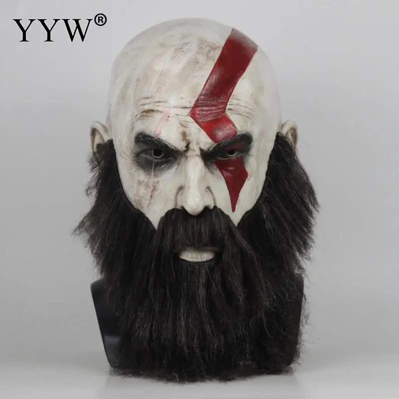 

Mascaras Halloween God Of War Mask Kratos Cosplay Carnival Party Horror Mask Mascara Terror Realistic Latex Masks Full Face Mask
