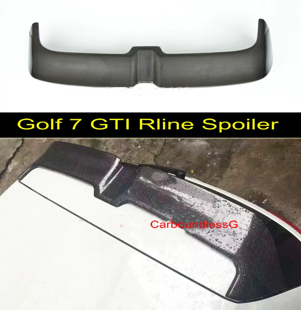 TYPED Spoiler GT/RevoZport углеродное волокно Передняя губка CF заднее крыло спойлер боковые юбки диффузор для V W Golf 7 GT I Rline R кузов бамперы - Цвет: TYPED Spoiler