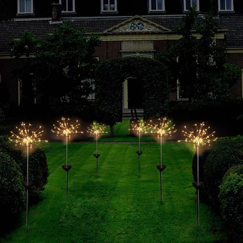 

90leds 150leds Solar Powered Starburst String Light waterproof Firework copper wire christmas Wedding Party Garland Fairy Light