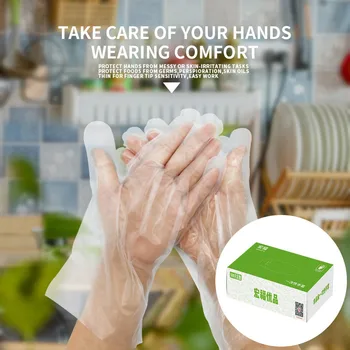 

Kitchen Disposable Gloves 500PCs Transparent Plastic Disposable Gloves practical Home clean For Industrial Kitchen Cleaning