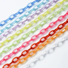 

50CMX5PCS Transpare DIY Chain For Jewelry Making Handmade Necklace Bracelet Rope Plastic Chain Isolated Colors Jewelry Findings