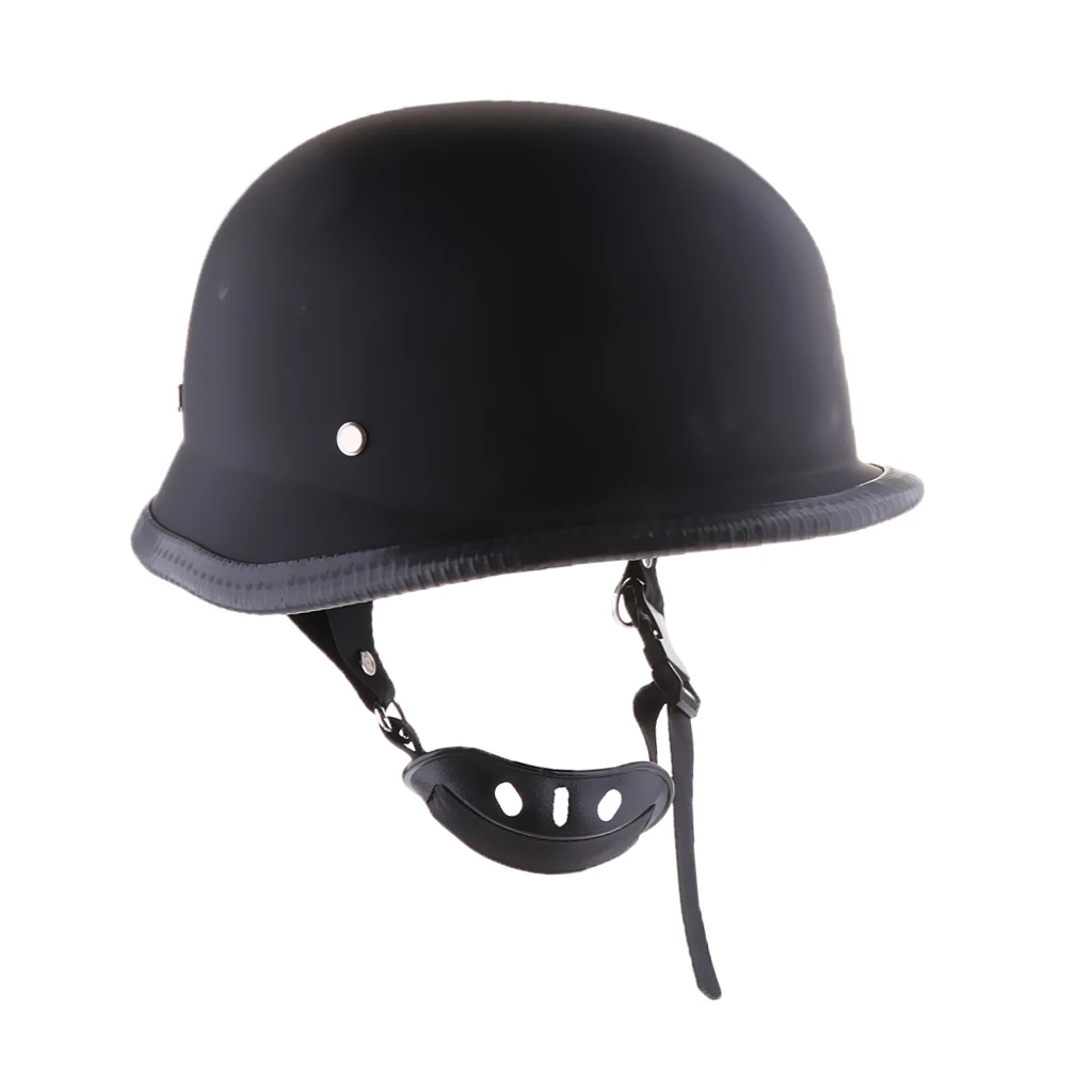 Motorcycle Chopper Cruiser Biker Retro Half Face Helmet Matte Black Dot M/L