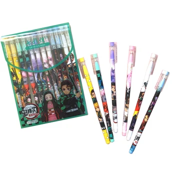 

12Pcs/Set Gel Pen Writing Tool Anime Demon Slayer: Kimetsu No Yaiba Gel Pens Creative Kids Student Stationery Gifts