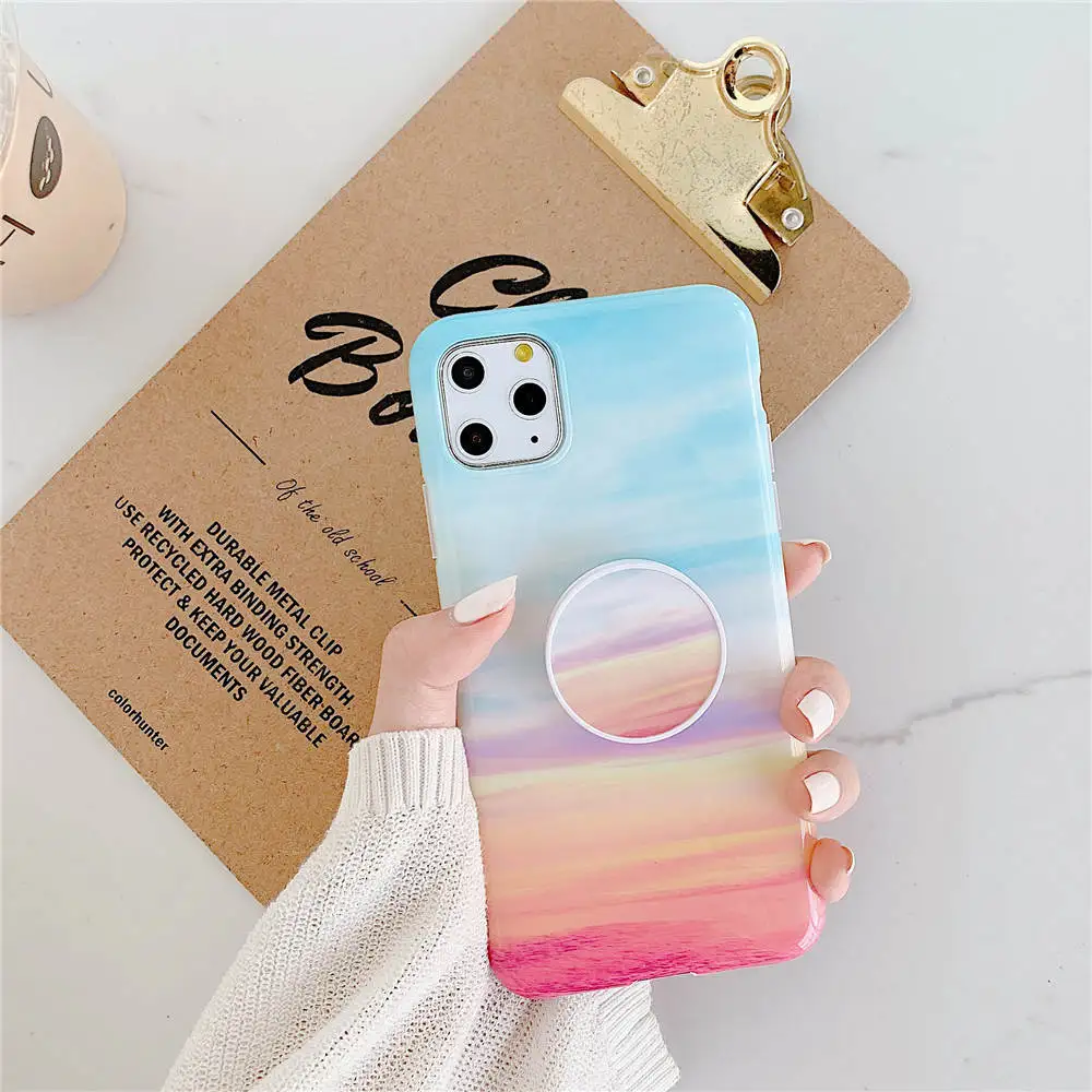 Роскошный Мраморный чехол-подставка для телефона для iphone 11 Pro X XR XS Max 7 8 6 6S Plus, силиконовый мягкий чехол-накладка из ТПУ - Цвет: Z16