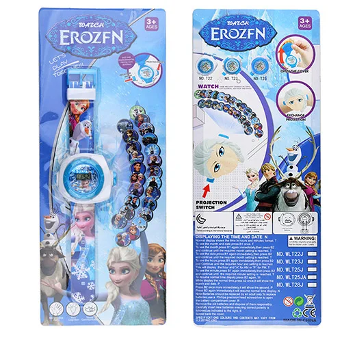 Princess Elsa Children Watches Girls Rubber Digital 3D Projection Mickey Watch Kids Clock Boys Wristwatches Gift Dropshipping 2