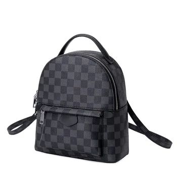 

women's Backpack 2020 European New Luxury printed women's bag fashion personality backpack small schoolbag chessboard Backpack