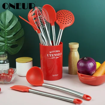 

ONEUP 8/9pcs/set Silicone Cookware Non-stick Spatula Spoon Kitchen Tool Temperature Resistance Kitchenware Kitchen Accessories