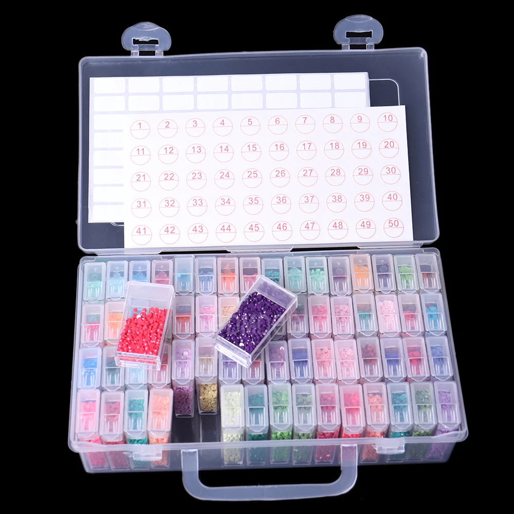 64/56/28Grid Plastic Storage Box Diamond Painting Kit Nail Art