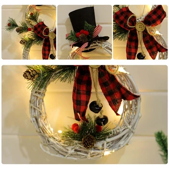 

Christmas Wreath Garland Door Window Wall Hanging Ornament Decoration Rattan 67JB