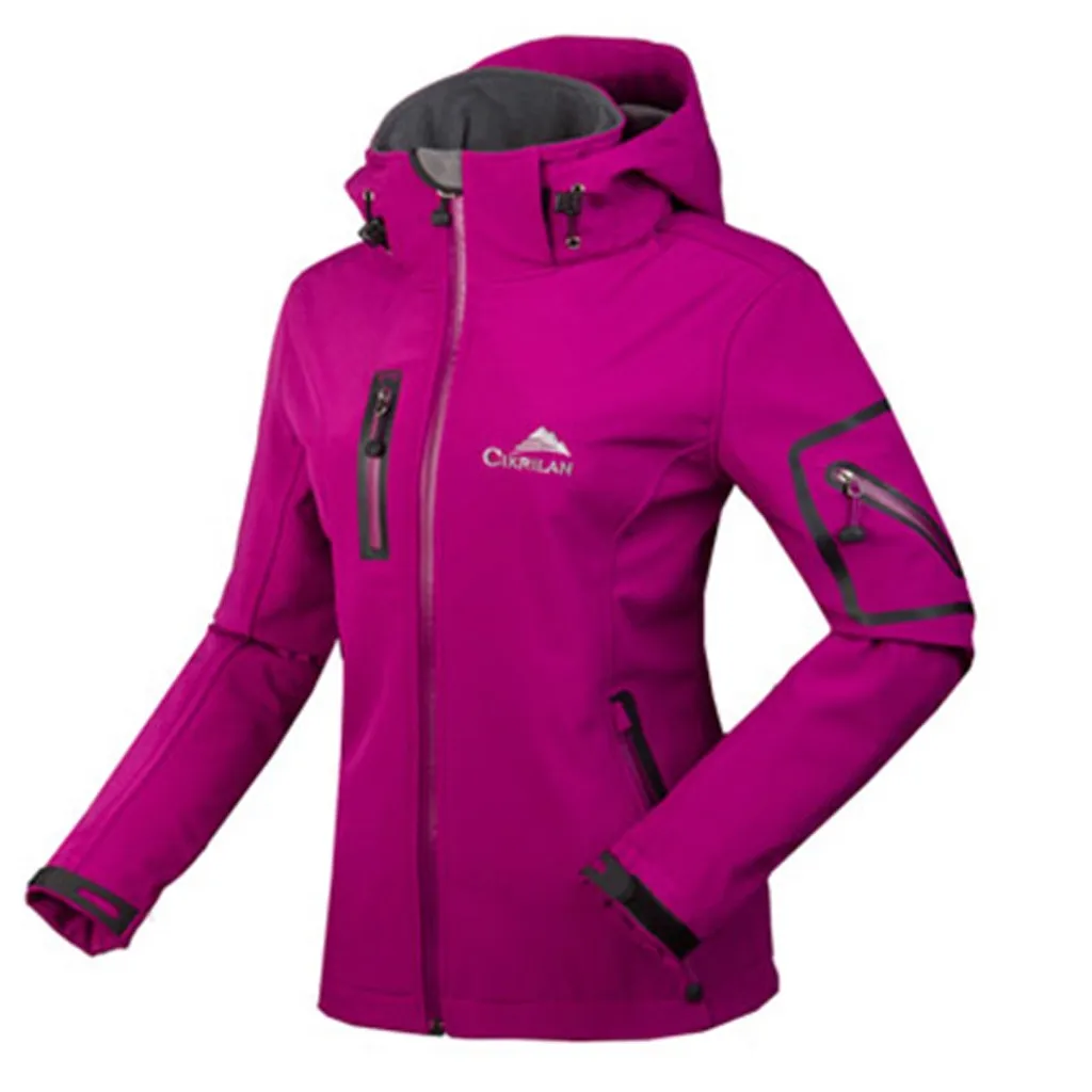 Hooded collar high collar zipper decorative winter Womens Autumn Casual Waterproof Quick-drying Breathable Sport Outdoor Coat