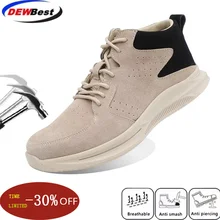 Dewbest/брендовая мужская Рабочая защитная обувь со стальным носком; модные легкие кроссовки; неубиваемые дизайнерские ботинки в байкерском стиле