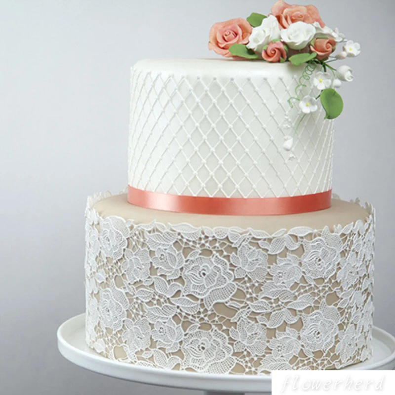 Цветочный кружевной коврик для торта форма помадки инструмент украшения тортов